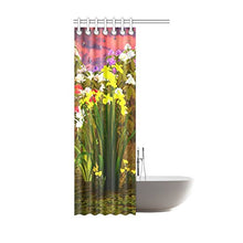 Load image into Gallery viewer, CTIGERS Flower Shower Curtain for Kids Beautiful Narcissus Polyester Fabric Bathroom Decoration 36 x 72 Inch
