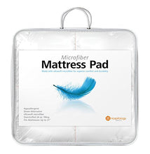 Load image into Gallery viewer, HOSPITOLOGY PRODUCTS Microfiber Quilted Mattress Pad &amp; Topper - Queen - Overstuffed - Box Stitched - Fits All Mattresses - Goose Down Alternative Pillowtop - 60&quot; W x 80&quot; L
