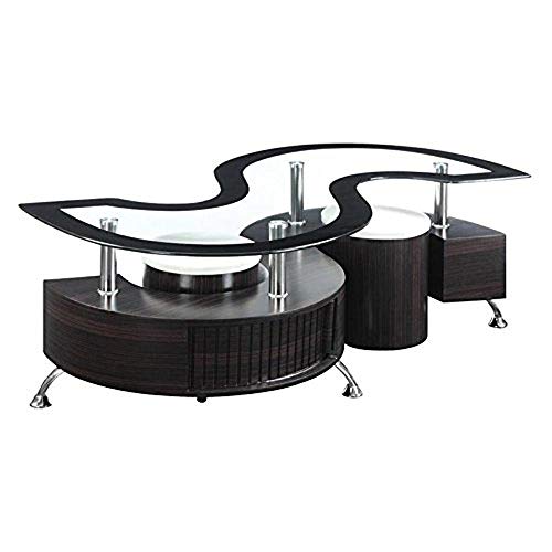 Coaster 720218-CO Coffee Table with Stools, in Cappuccino.