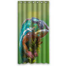 Load image into Gallery viewer, FUNNY KIDS&#39; HOME Fashion Design Waterproof Polyester Fabric Bathroom Shower Curtain Standard Size 36(w) x72(h) with Shower Rings - Chameleon Gaze
