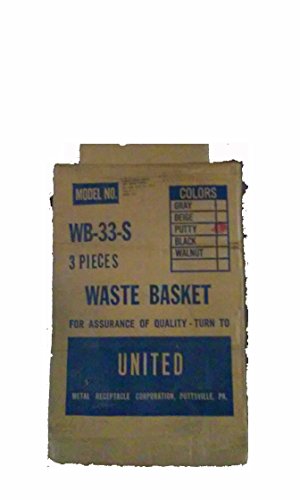 United Metal Receptable Corp. Waste Basket WB-33-S Fire Retardant 33 Qt.