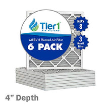 Load image into Gallery viewer, Tier1 24x25x4 Merv 8 Pleated Dust &amp; Pollen AC Furnace Air Filter 6 Pack
