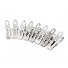 Load image into Gallery viewer, uxcell 8 Pcs Stainless Steel Spring Loaded Metal Laundry Clothes Clip Pegs
