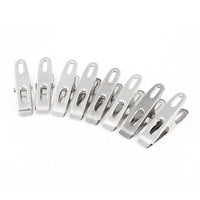 uxcell 8 Pcs Stainless Steel Spring Loaded Metal Laundry Clothes Clip Pegs
