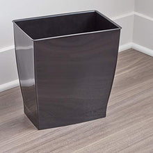 Load image into Gallery viewer, iDesign Spa Rectangular Trash Can, Waste Basket Garbage Can for Bathroom, Bedroom, Home Office, Dorm, College, 2.5 Gallon, Black
