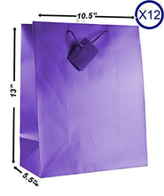 Load image into Gallery viewer, 12-PC Solid Color Gift Bags, Matt Laminated, Purple Color

