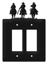 Load image into Gallery viewer, SWEN Products Three Cowboys Wall Plate Cover (Double Rocker, Black)
