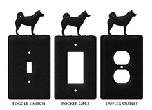 Load image into Gallery viewer, SWEN Products Alaskan Malamute Metal Wall Plate Cover (Double Switch, Black)

