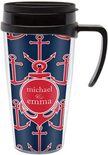 Load image into Gallery viewer, All Anchors Acrylic Travel Mug with Handle (Personalized)
