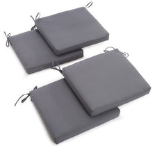 Load image into Gallery viewer, Blazing Needles Twill 19-Inch by 20-Inch by 3-1/2-Inch Zippered Cushions, Steel Grey, Set of 4
