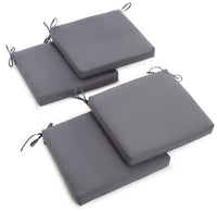 Blazing Needles Twill 19-Inch by 20-Inch by 3-1/2-Inch Zippered Cushions, Steel Grey, Set of 4