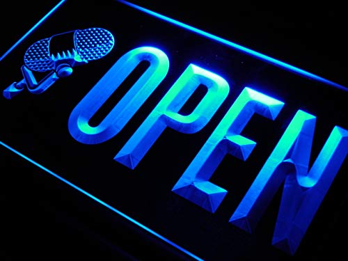 Open Studio On The Air Microphone LED Sign Night Light j776-b(c)