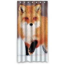 Load image into Gallery viewer, Fashion Design Personalize Custom Waterproof Polyester Fabric Bathroom Shower Curtain 36(w)x72(h) Rings Included - Winter Snow Little Fox Wild Animal
