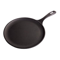 Victoria GDL-186 Cast Iron Round Pan Comal Griddle Seasoned with 100% Kosher Certified Non-GMO Flaxseed Oil, 10.5