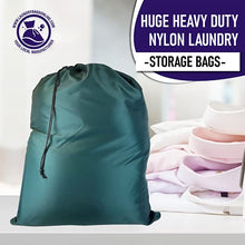 Load image into Gallery viewer, Super Extra Large 40&quot; x 50&quot; Nylon Laundry Storage Bag with Drawstring, Durable, Machine Washable, choose the color (Green)
