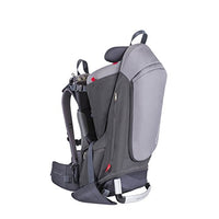 phil&teds Escape Child Carrier Frame Backpack, Charcoal  Height Adjustable Body-Tech Harness - Articulating Dual Core Waist Belt  Includes Hood, Daypack, Change Mat  30L Storage  2 Year Guarantee