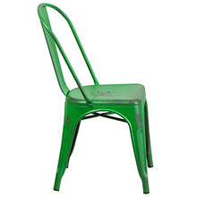 Load image into Gallery viewer, Flash Furniture Distressed Green Metal Indoor-Outdoor Stackable Chair
