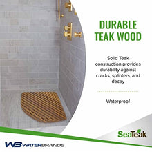 Load image into Gallery viewer, SeaTeak Triangular Wooden Teak Shower Mat | Waterproof Mat | Indoor Bath Mat | Outdoor Shower Platform | 24&quot; L x 24&quot; W x 1.5&quot; H
