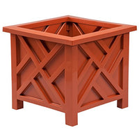 Chippendale Planter Box, Terra Cotta  Plant Holder for Garden, Patio and Lawn  14  sq. x 13  H Overall