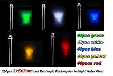 Load image into Gallery viewer, 200pcs 2x5x7mm Led Rectangle Rectangular led Light Water Clear Mix Color
