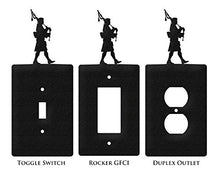 Load image into Gallery viewer, SWEN Products Bagpiper Wall Plate Cover (Single Outlet, Black)
