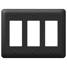 Load image into Gallery viewer, Black Metal Triple GFCI Rocker Decora Wall Plate Cover Enamel Finish
