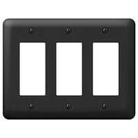 Black Metal Triple GFCI Rocker Decora Wall Plate Cover Enamel Finish