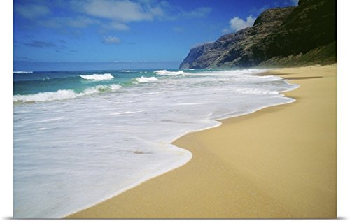 GREATBIGCANVAS Entitled Hawaii, Kauai, Polihale Beach, Looking Towards Napali Coast Poster Print, 60