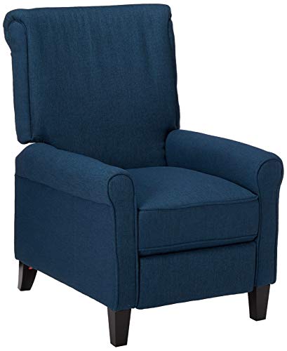 Christopher Knight Home Charell Traditional Fabric Recliner, Navy Blue / Dark Brown