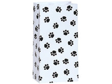 Load image into Gallery viewer, 50/Set Paw Print Black &amp; White - All-Occasion Paper Favor Gift Bags - 2lb - 4-1/4x2-3/8x8-3/16&quot;
