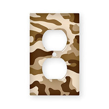 Load image into Gallery viewer, Brown Camouflage - AC Outlet Decor Wall Plate Cover Metal
