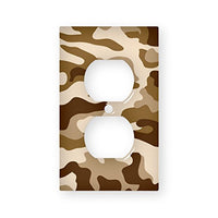 Brown Camouflage - AC Outlet Decor Wall Plate Cover Metal