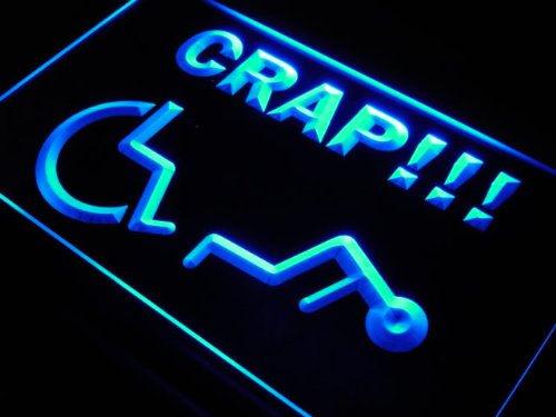 Handicapped Crap Beware LED Sign Neon Light Sign Display s149-b(c)