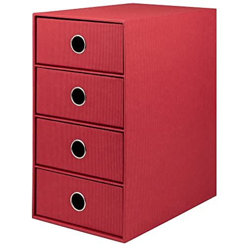 Rossler Soho 4 Drawer Filing Storage Box - Red
