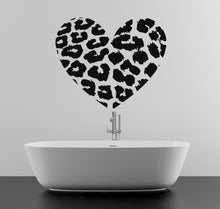 Load image into Gallery viewer, Slaf Ltd. (39&#39;&#39; x 33&#39;&#39;) Vinyl Wall Decal Leopard Skin Heart Shape/Animal Skin Print Art Decor Sticker/Home DIY Removable Mural + Free Random Decal Gift!
