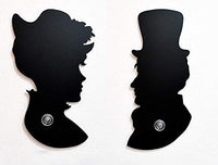 Old Fashioned Lady and Gentleman Set of Vintage Silhouette -Wall Hook/Coat Hook/Key Hanger