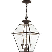 Load image into Gallery viewer, Livex Lighting 2385-07 Westover 3-Light Outdoor Hanging Lantern, Bronze
