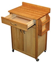 Load image into Gallery viewer, Catskill Craftsmen Butcher Block Cart with Flat Doors and Backsplash
