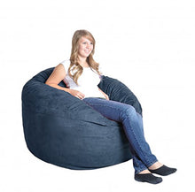 Load image into Gallery viewer, SLACKER sack 4-Feet Microfiber Microsuede Beanbag Chair, Navy
