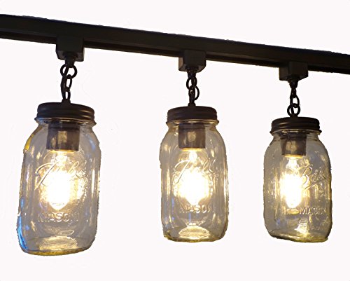 LAMP Goods Mason JAR Track Lighting New QUARTS Trio