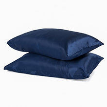 Load image into Gallery viewer, DreamHome Satin King Pillowcase, Navy Blue, Pair
