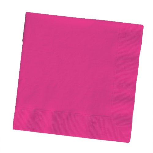 Creative Converting Touch of Color 2-Ply 50 Count Paper Beverage Napkins, Hot Magenta