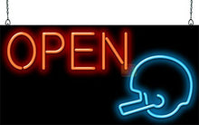 Load image into Gallery viewer, Open with Football Helmet Neon Sign
