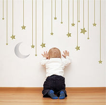 Load image into Gallery viewer, Hanging Stars Wall Decal (Gold &amp; Silver, 40&quot; (H) X 60&quot; (W))
