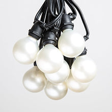 Load image into Gallery viewer, Hometown Evolution, Inc. 100 Foot C9 Commercial Exterior Globe String Lights with 80 G50 2 Inch White Satin Bulbs (Black Wire) for Weatherproof Heavy Duty Vintage Outside Lighting
