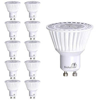 10 Pack Commercial Grade GU10 LED Bulbs Bioluz LED Dimmable 3000K 50W Halogen Replacement 120v UL Listed (Pack of 10)