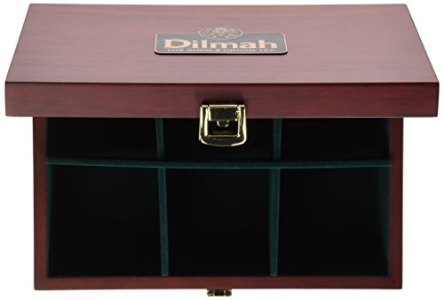 Dilmah | Luxury Wooden Tea Presenter and display | Tea Chest for total of 60 tea bags | Gourmet 6 slot tea Server | Teas not included | Tea Chest Only