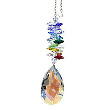 Load image into Gallery viewer, Crystal Suncatcher 5 inch Colorful Crystal Ornament Aurora Borealis Faceted Almond Prism Rainbow Maker Cascade Made with Genuine Swarovski Crystals
