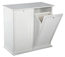 Load image into Gallery viewer, eHemco Dual Basket Tilt Out Laundry Sorter with 2 Removable Cotton Bags, White
