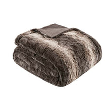 Load image into Gallery viewer, Madison Park Zuri Soft Plush Luxury Oversized Faux Fur Throw Animal Stripes Design, Faux Mink On The Reverse, Modern Cold Weather Blanket for Bed, Sofa Couch, 60x70&quot;, Chocolate
